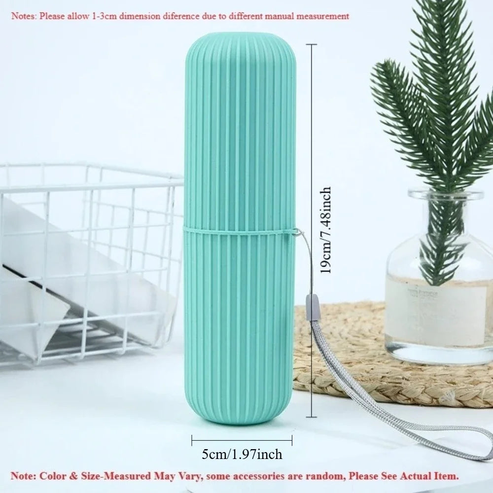 kkjoy Portable Toothbrush Holder with Toothpaste Storage – Travel Bathroom Cup Case Organizer for Toiletries On-the-Go