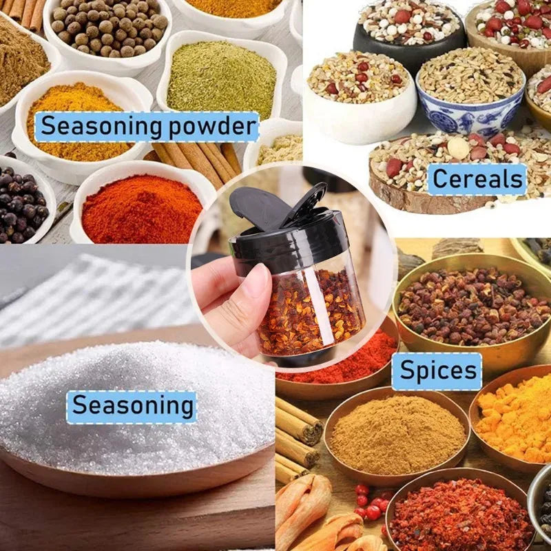 10/1PCS Clear Spices Bottle Salt Pepper Shakers Plastic Barbecue Seasoning Jars Condiment Box Home Kitchen Powder Storage Can