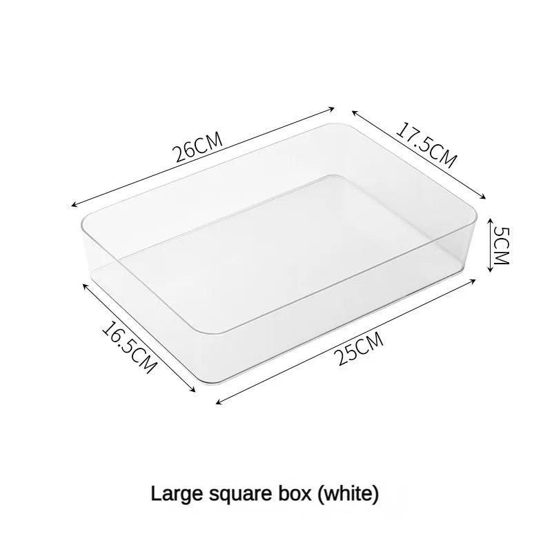 1-4PCS Desk Drawer Organizers Set Makeup Organizer Plastic Makeup Storage Clear Transparent Storage Box for Office Bathroom