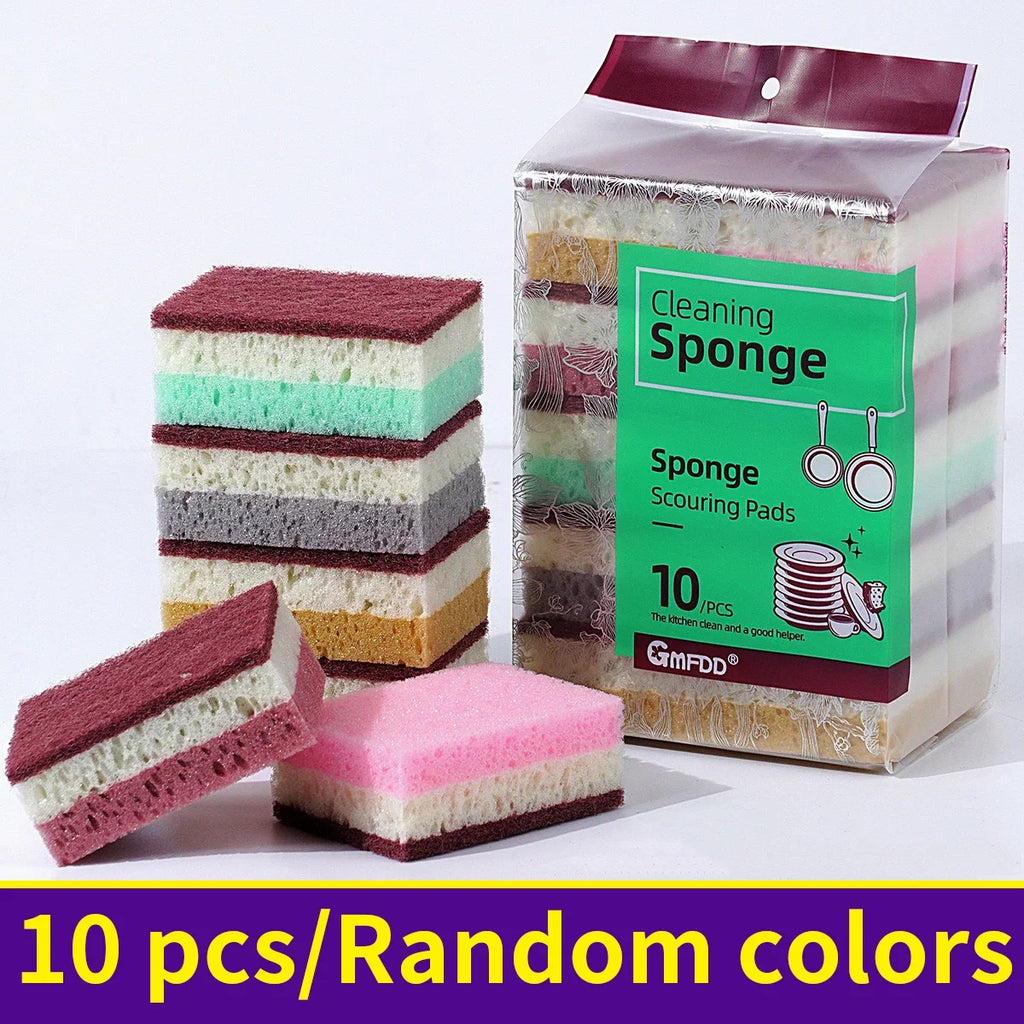 5/10Pcs Dishwashing Cleaning Sponge High Density Strong Stain Removal Kitchen Bathroom Dish Washing Cleaning Tool Porous Sponge