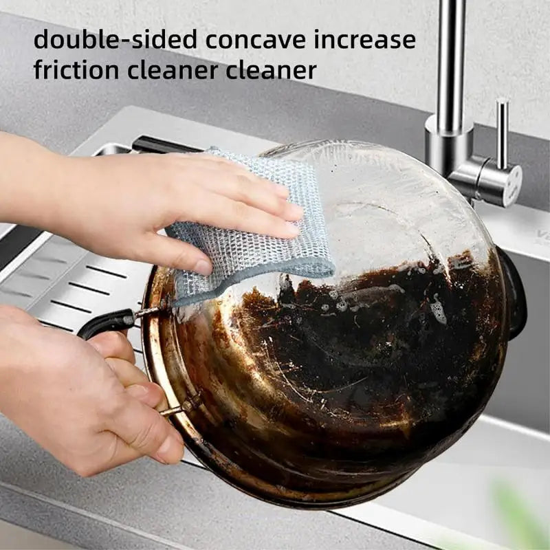 30-1pc Magic Cleaning Cloth Thickened Double-sided Metal Steel Wire Rags Kitchen Dish Pot Washdishing Cloths Towel Clean Tools