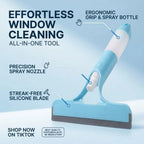 3‑In‑1 Spray Window Squeegee, Multifunctional Glass Cleaning Tool with Scrub Brush & Scraper, Streak‑Free Wiper for Windows, Mirrors, Shower Glass and Car Windshields