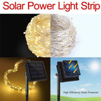 LED Solar Light Outdoor Garden Fairy String Light Led Twinkle Waterproof Lamp for Christmas Patio Tree Party 6m/12m/23m/33m