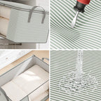 Visible Large Capacity Storage Box Portable Household Clothes Organizer With Handles Foldable Dustproof Quilt Zipper Container