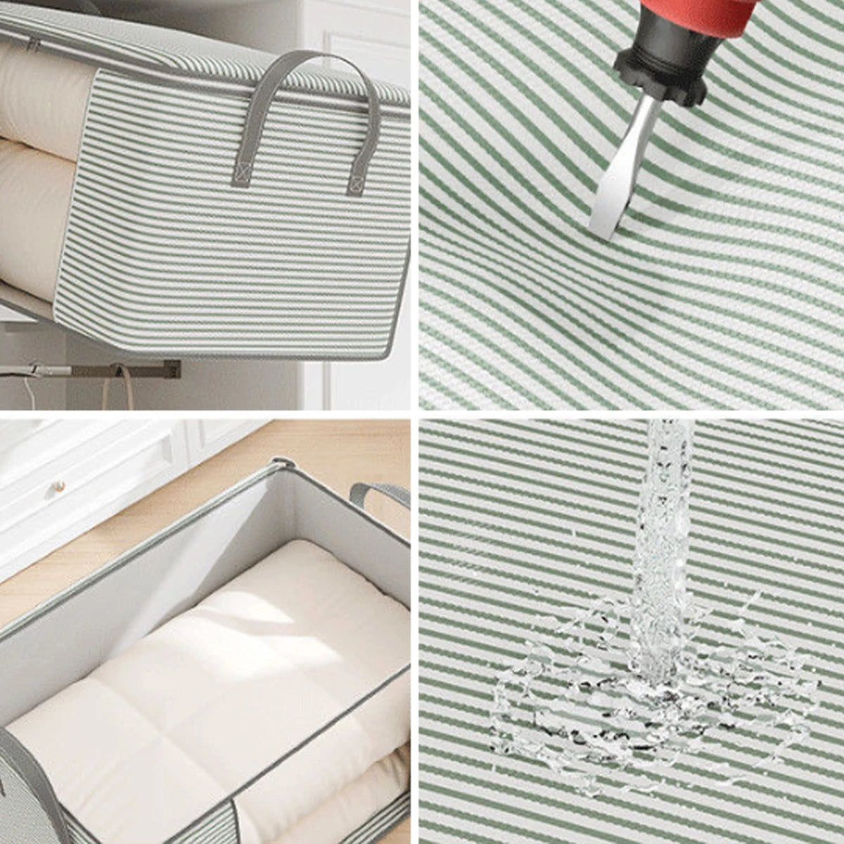 Visible Large Capacity Storage Box Portable Household Clothes Organizer With Handles Foldable Dustproof Quilt Zipper Container