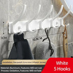 Black White Folding Robe Hooks Towel Hanger Nail Wall Rack Hooks Coat Clothes Holder for Bathroom Kitchen Accessories