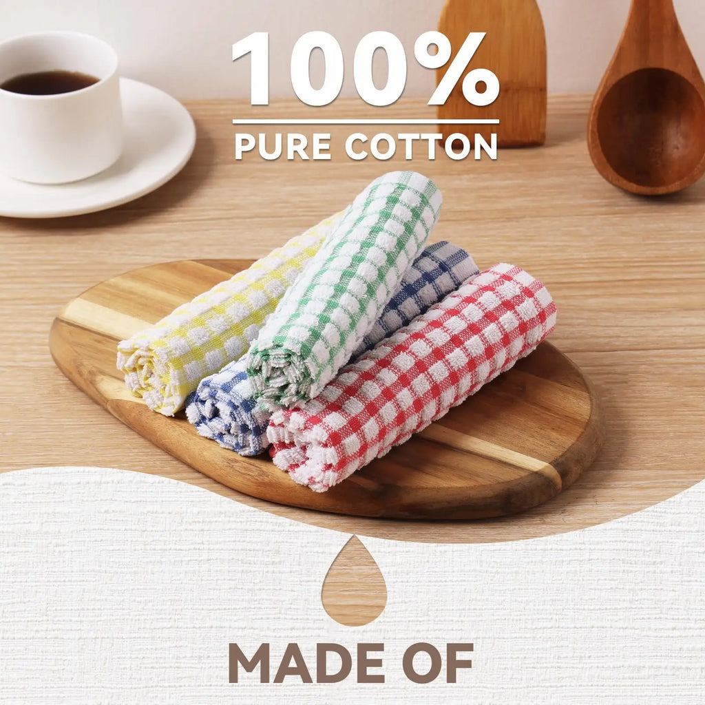 3/5PCSKitchen Dishcloths 100% Cotton Kitchen Dish Cloths for Washing Dishes Scrubbing Wash Cloths Dish Towels Sets (Mix Color)