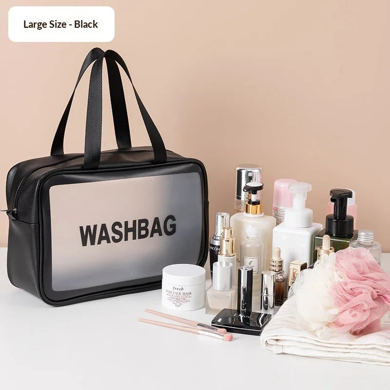 Homefish Transparent PVC Cosmetic Bag Large Capacity Dust-proof Portable Makeup Storage Bag Travel Wash Organizer