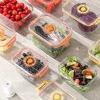 Vacuum Fresh-keeping Box Refrigerator Sealed Canister Microwavable Transparent Food Storage Container Kitchen Organizer Bento