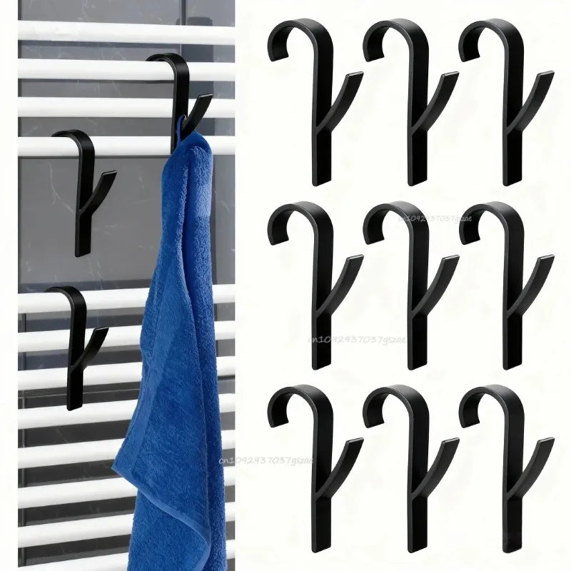 Universal Household Bathroom Door Hook, Towel Rack Hanger, Heating Radiator Rail Hook Clip, Storage Rack, Clothes Scarf Hook