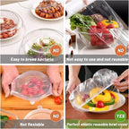 Disposable Food Cover Food Grade Home Fruit Vegetable Saran Wrap Storage Bag Elastic Plastic Wrap Shower Cap Fresh Keeping Bag