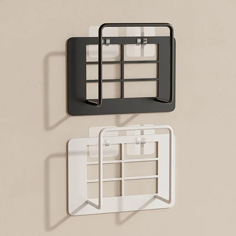 1pc Wall Mount Router Shelf - Iron Holder Multi-Use Home Office Bedside Shelf for WiFi Router Box Storage Easy-Install No-Drill