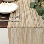 90x400CM Semi-Sheer Gauze Table Runner For Wedding Reception Sheer Bridal Shower Birthday Party Banquet Xmas Table Decoration