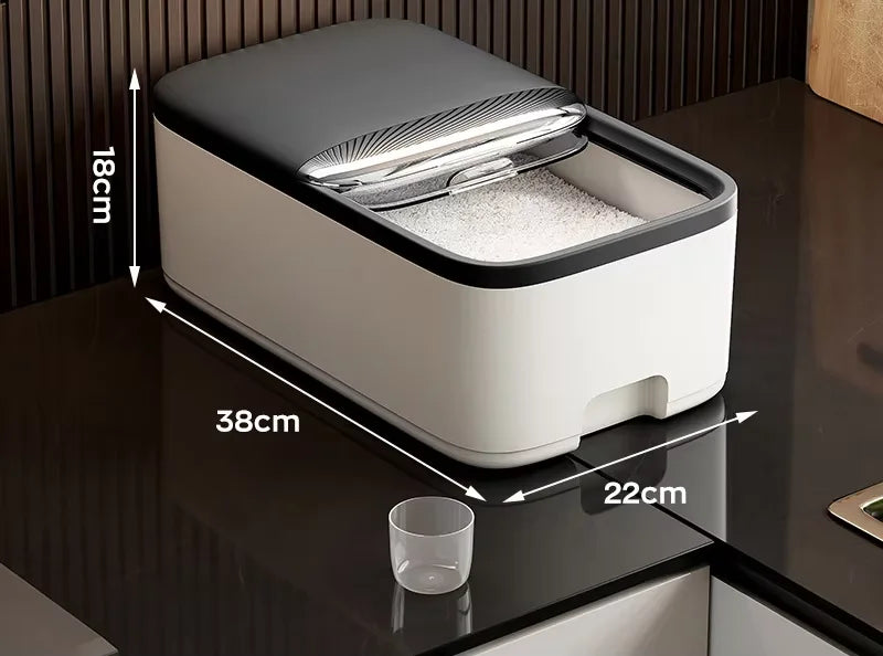 Grain Storage Containers Sealed Rice Containers Large Capacity Sealed Jars with Graduated Measuring Cups for Storing Rice
