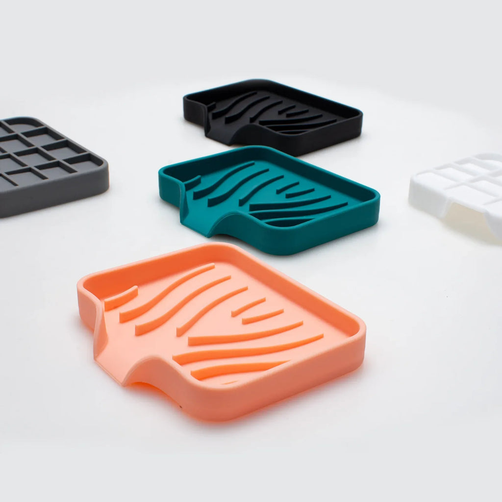 Silicone Faucet Mat Kitchen Sink Tray Soap Dispenser Sponge Drain Pad Sink Splash Drying Mat Countertop Storage Tray
