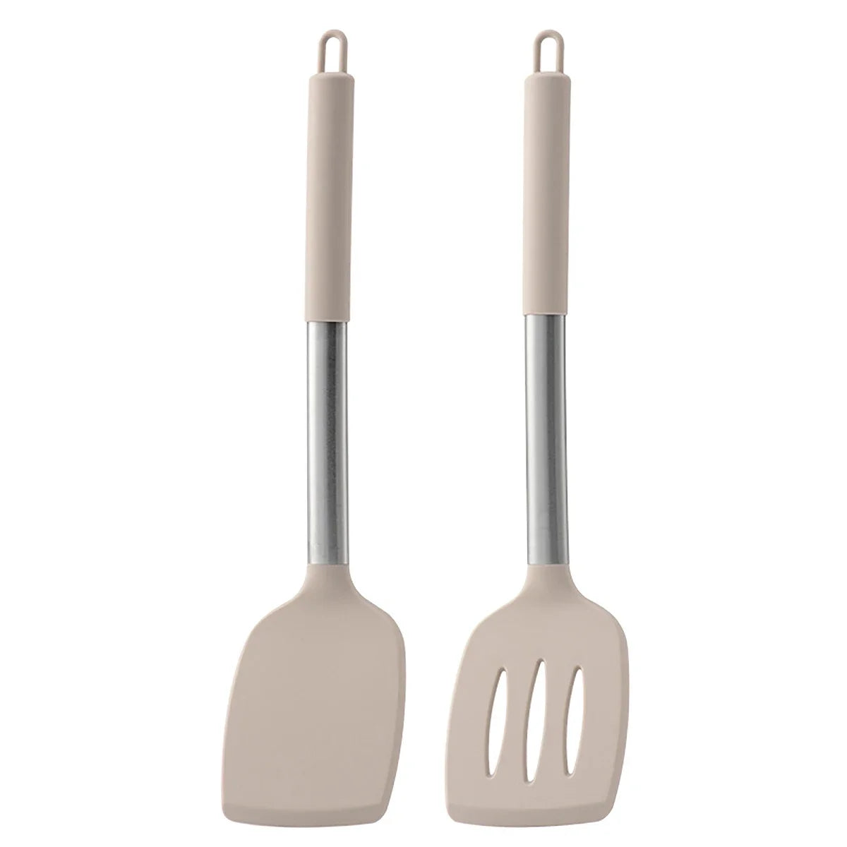 2pcs Stir Fry Spatula Steak Spatula Cooking Utensils Stainless Steel Handle Silicone Kitchenware Set Kitchen Cooking Tool Set
