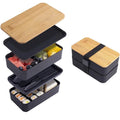 Adult Bento Lunch Box, 2-Tier Food Storage Container Set with Cutlery for Kids/children, Crisper Microwave and Dishwasher Safe