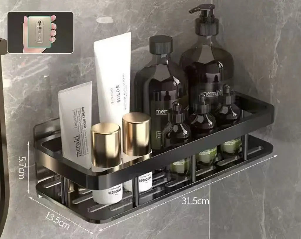 2PCS Bathroom Shelf Kitchen Storage Organizer ABS Shampoo Rack Shower Shelf Bathroom Accessories No Drill Shelf