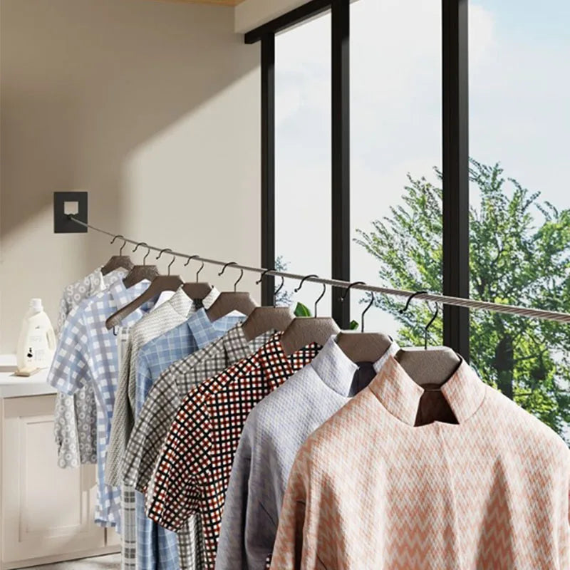 Drying Artifact Bathroom Balcony Telescopic Hanging Invisible Clothesline Indoor Without Hole-Punching Shrinkage Wire Clothes