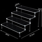 Acrylic Riser Display Shelf,3 Tier Display Stand for Amiibo Funko POP Figures,Cupcake Perfume Organizer Makeup Collection Doll