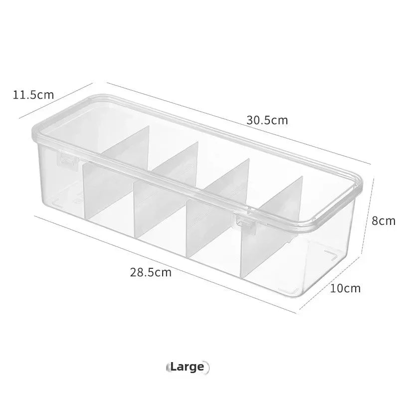 Data Cable Organizer Transparent  Case Classification Dustproof Card Organizer with Lid Clutter Collection Box for Office Home