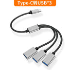 USB Type C Hub Extensions 4 Port USB Cable Splitter OTG High Speed Transfer Adapter Portable Converter For PC Laptop Macbook Pro