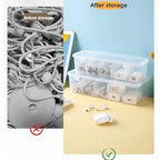 Data Cable Organizer Transparent  Case Classification Dustproof Card Organizer with Lid Clutter Collection Box for Office Home