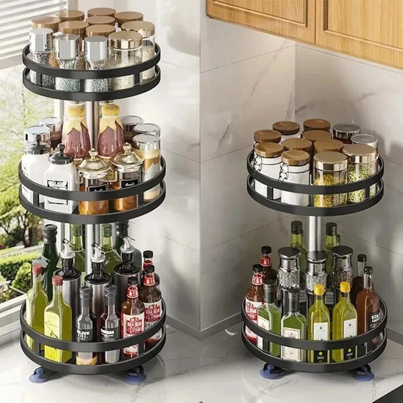 Rotating Spice Rack – 360° Kitchen Storage Organizer