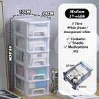 2-6Layers Medium Desktop Storage Box with Drawer Heightened Table Organizer Plastic Office storage cabinet  for home Stationery