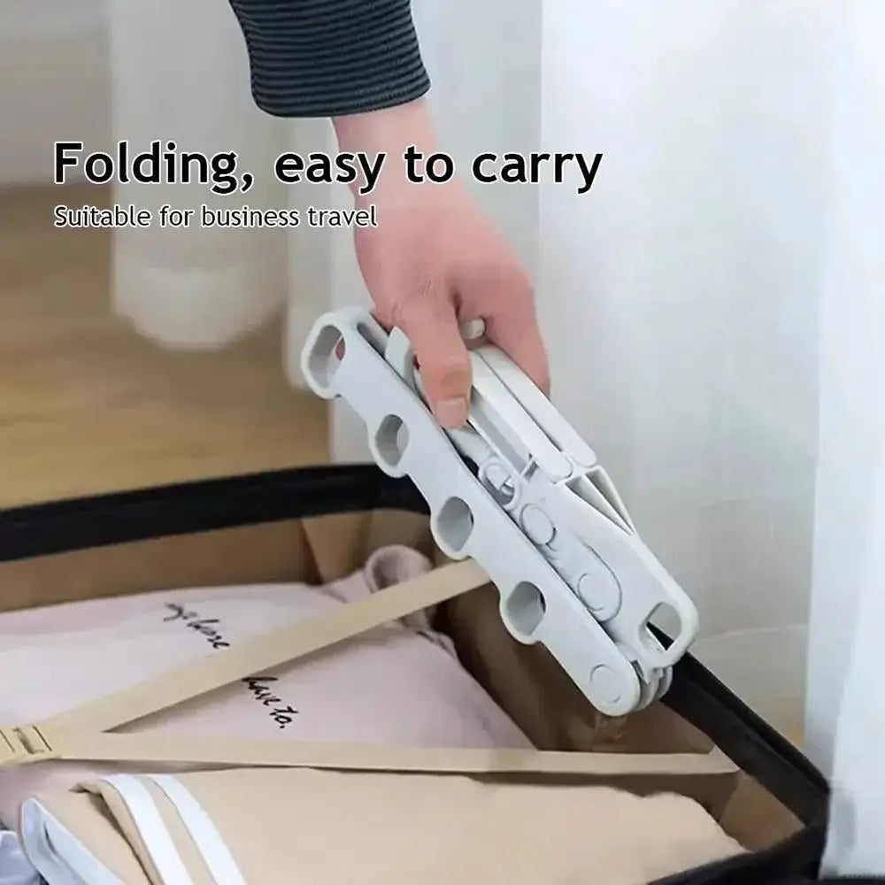 Foldable Five-hole Clothes Drying Rack Portable Travel Drying Rack for Home Use Hotels Dormitories Universal Hook Clothing Rack